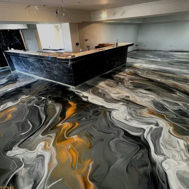 Metallic epoxy basement install